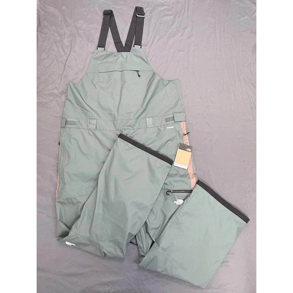 The North Face Firstndr Non-Insulated Bib Duck Green XXL DryVent Snow Pants NEW